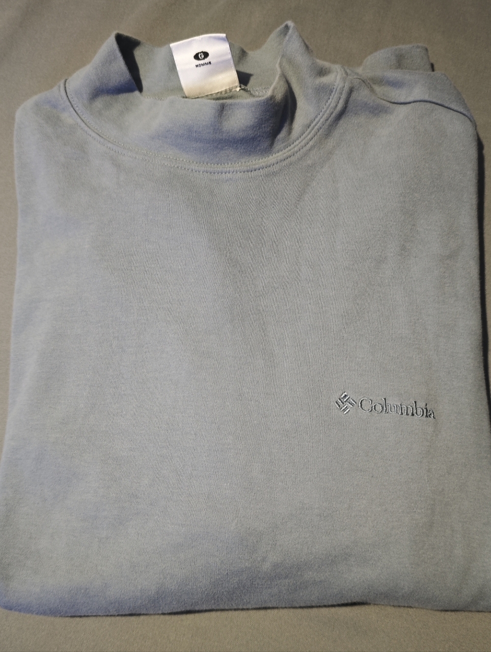 Columbia Men's Long-Sleeve Mock-neck Pullover T- Shirt Blue Size L
